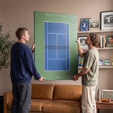 New York Center Court tennis canvas in a styled tennis den