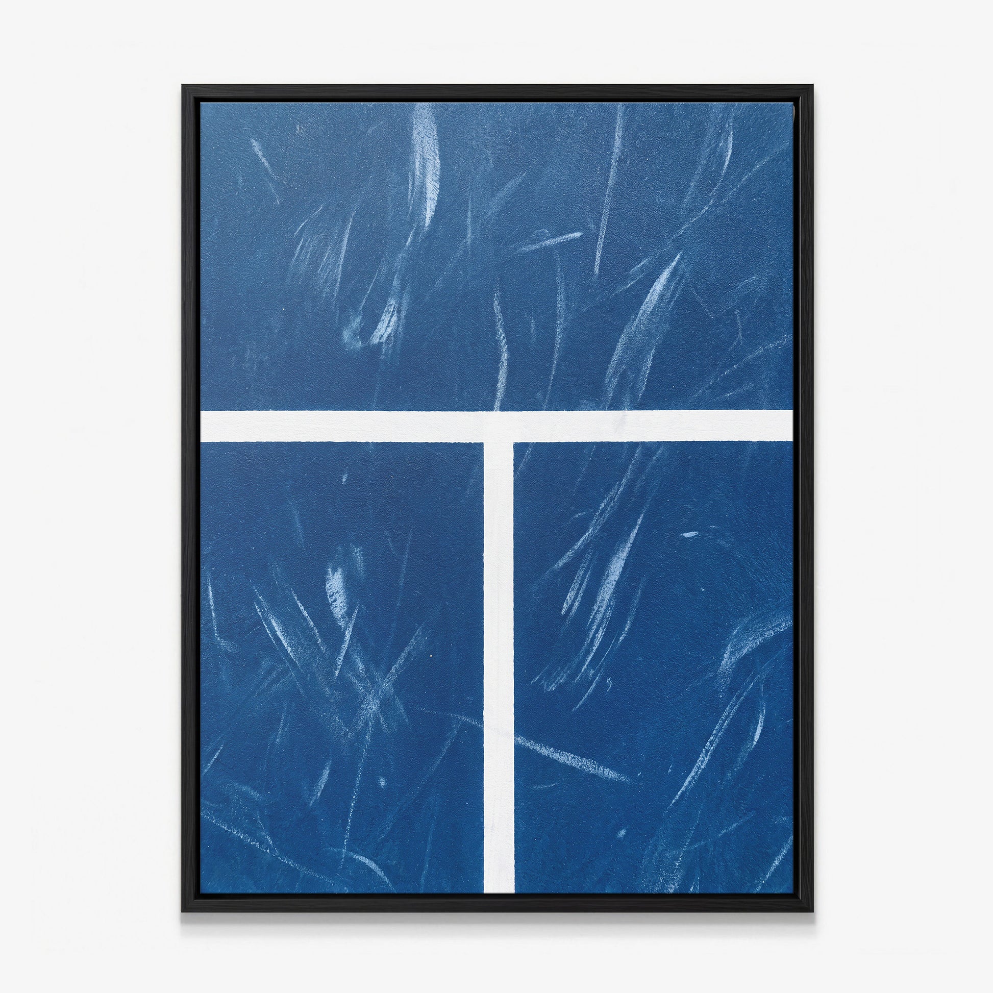 New York Court tennis canvas print in a black floating frame