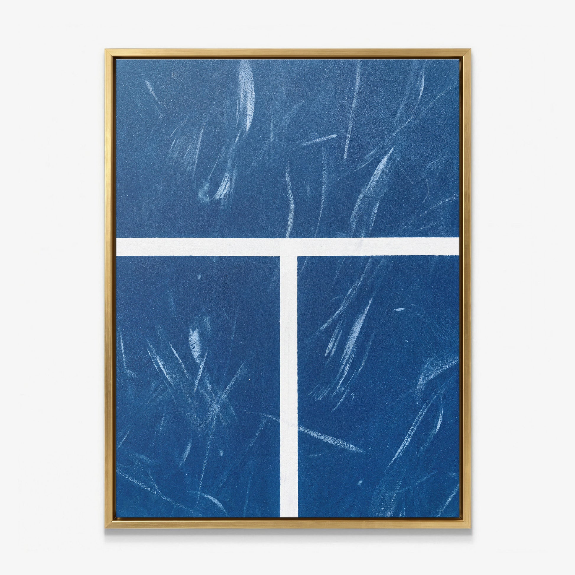 New York Court tennis canvas print in a gold floating frame