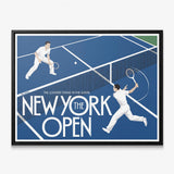 New York Open tennis canvas with black frame