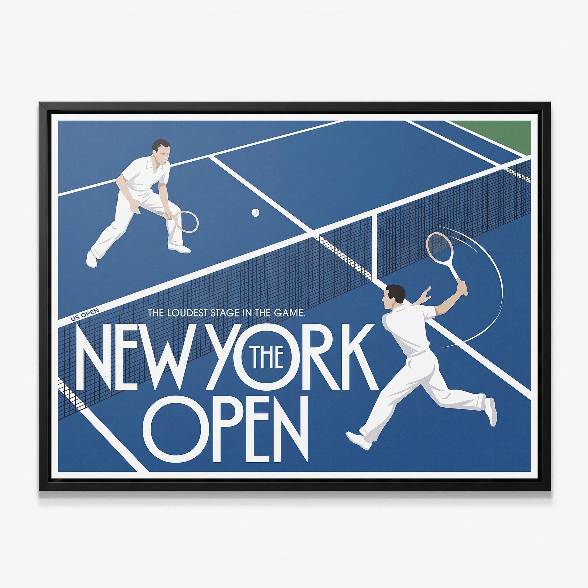 New York Open tennis canvas with black frame