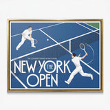New York Open tennis canvas with gold frame