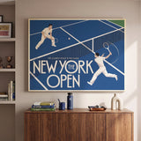 New York Open tennis wall art canvas in a modern room