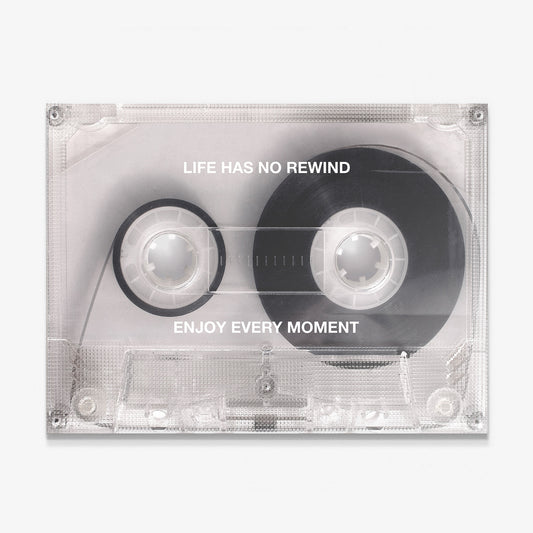 No Rewind Flip Edition flipped cassette canvas wall art