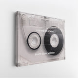 Life Has No Rewind cassette tape canvas print, gallery-wrapped hang on the white wall