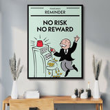 No Risk No Reward canvas wall art