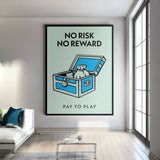 No Risk No Reward canvas wall art
