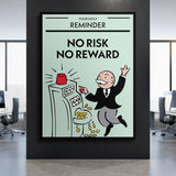 No Risk No Reward canvas wall art