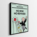 No Risk No Reward canvas wall art
