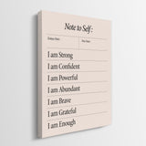 Note To Self canvas wall art