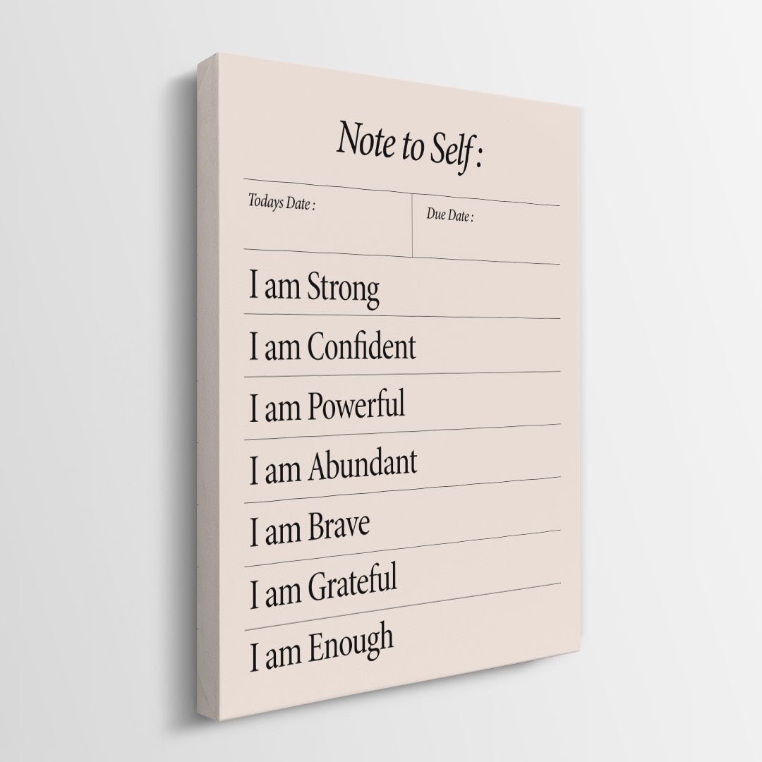 Note To Self canvas wall art