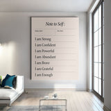 Note To Self canvas wall art