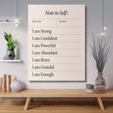 Note To Self canvas wall art