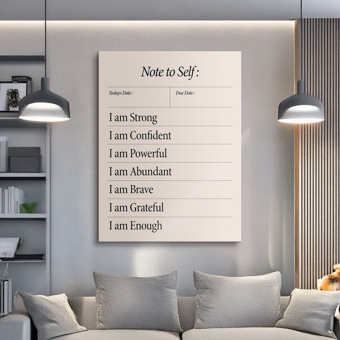 Note To Self canvas wall art