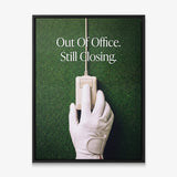 Out Of Office golf canvas black frame