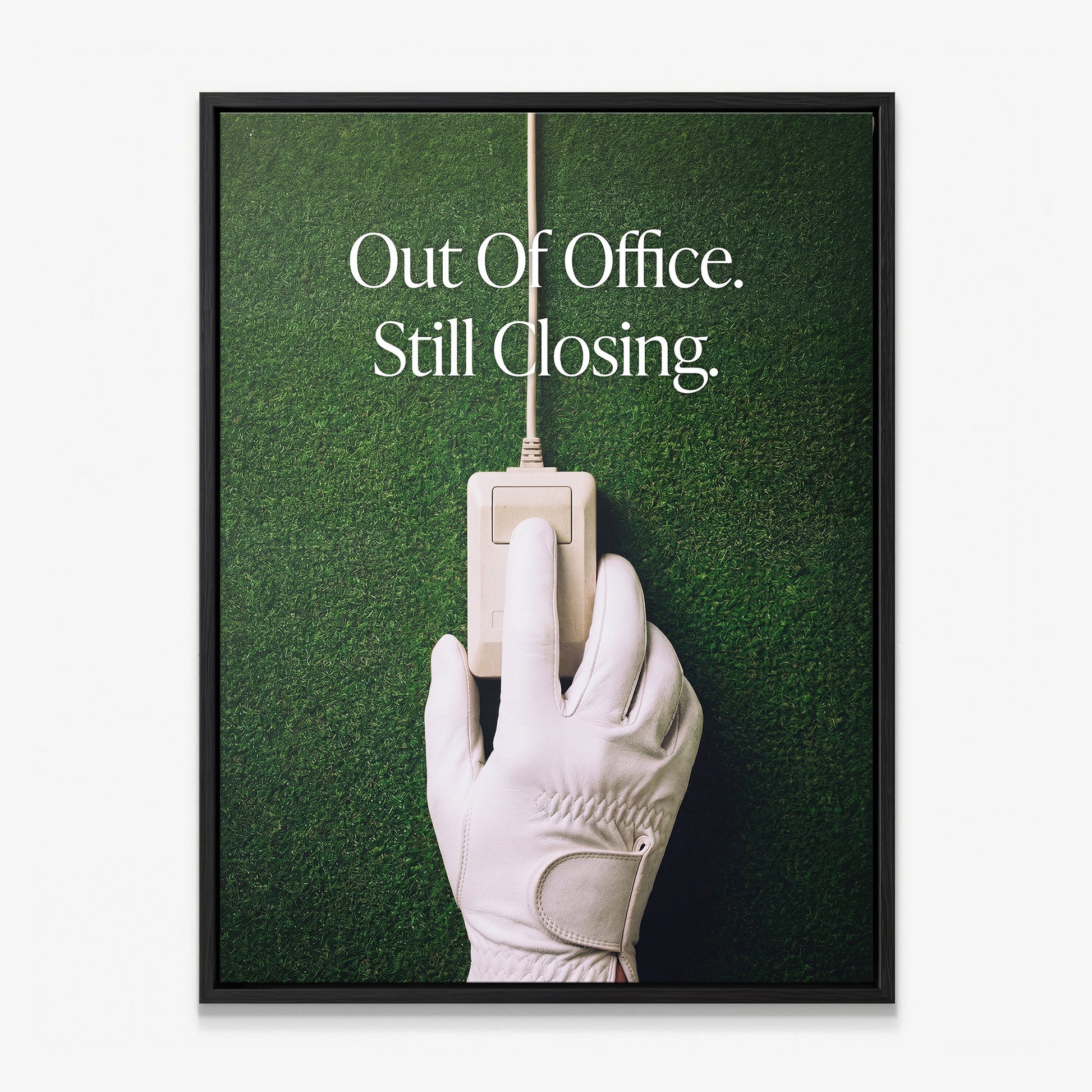 Out Of Office golf canvas black frame