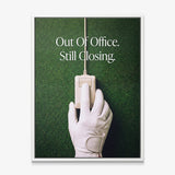 Out Of Office golf canvas white frame