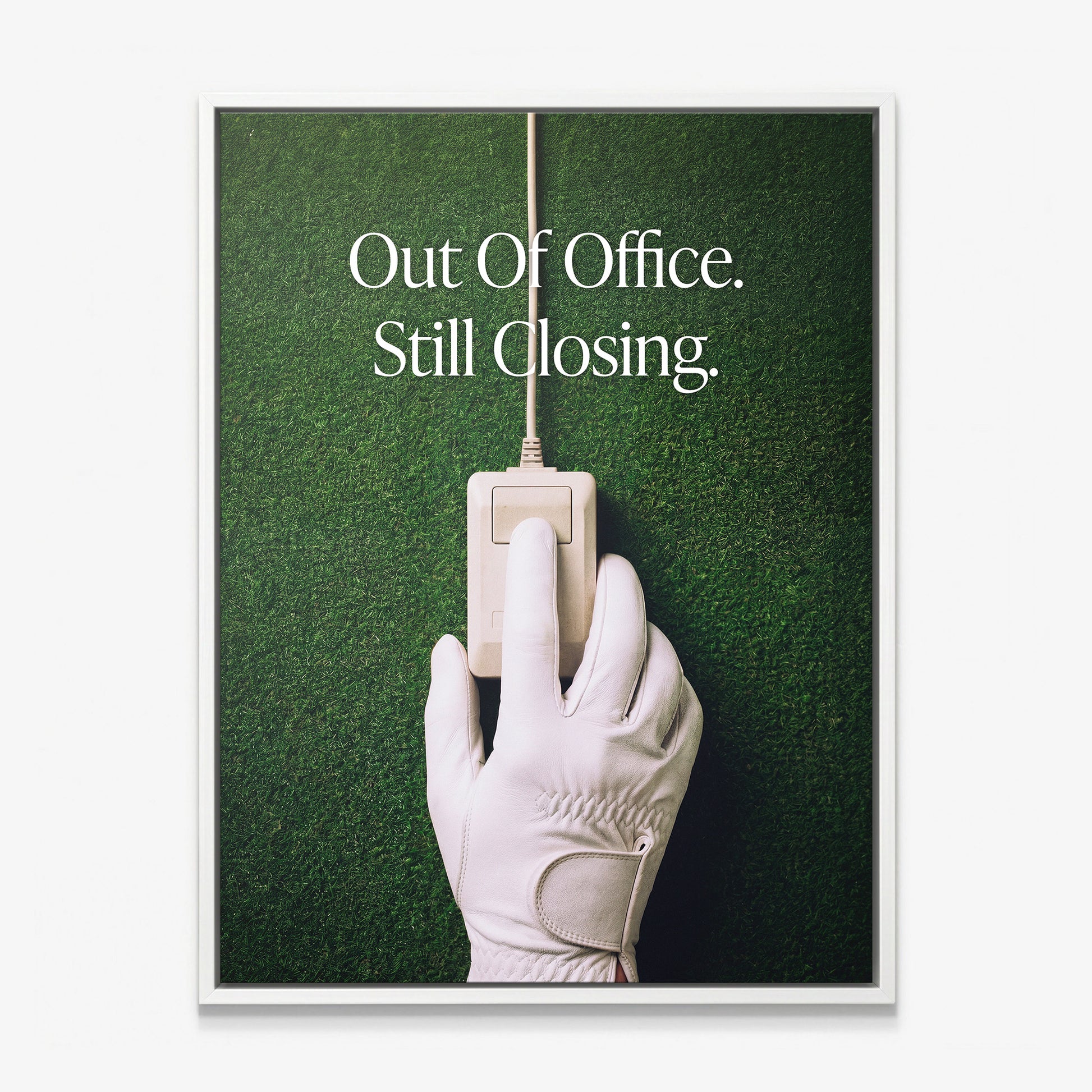 Out Of Office golf canvas white frame