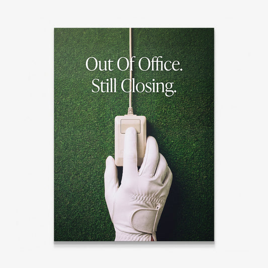 Out Of Office golf canvas wall art print