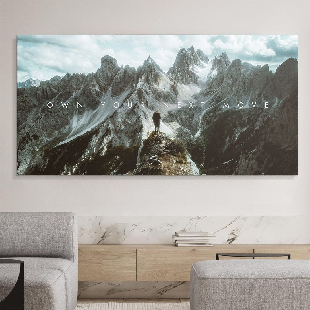 Own Your Next Move motivational canvas wall art