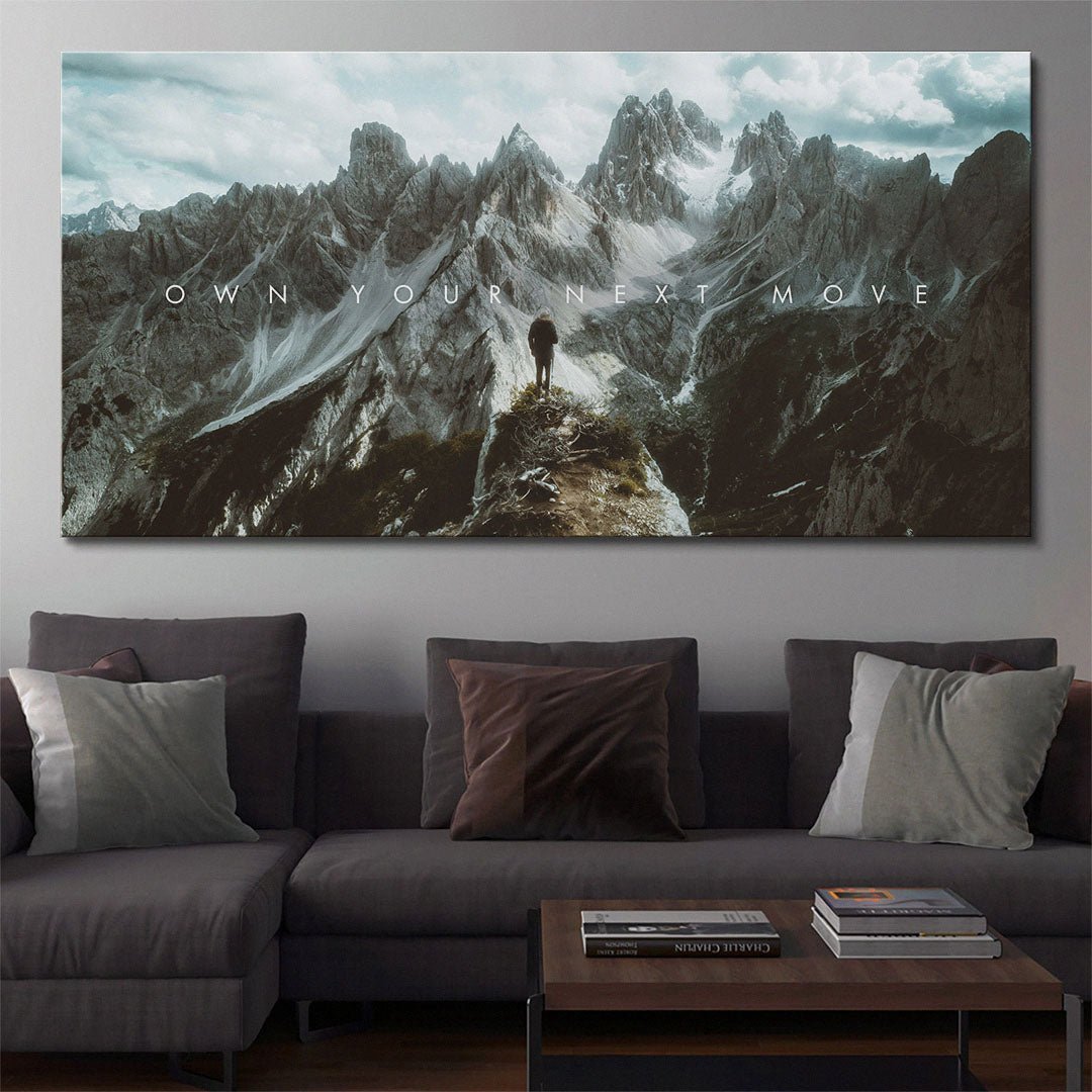 Own Your Next Move motivational canvas wall art