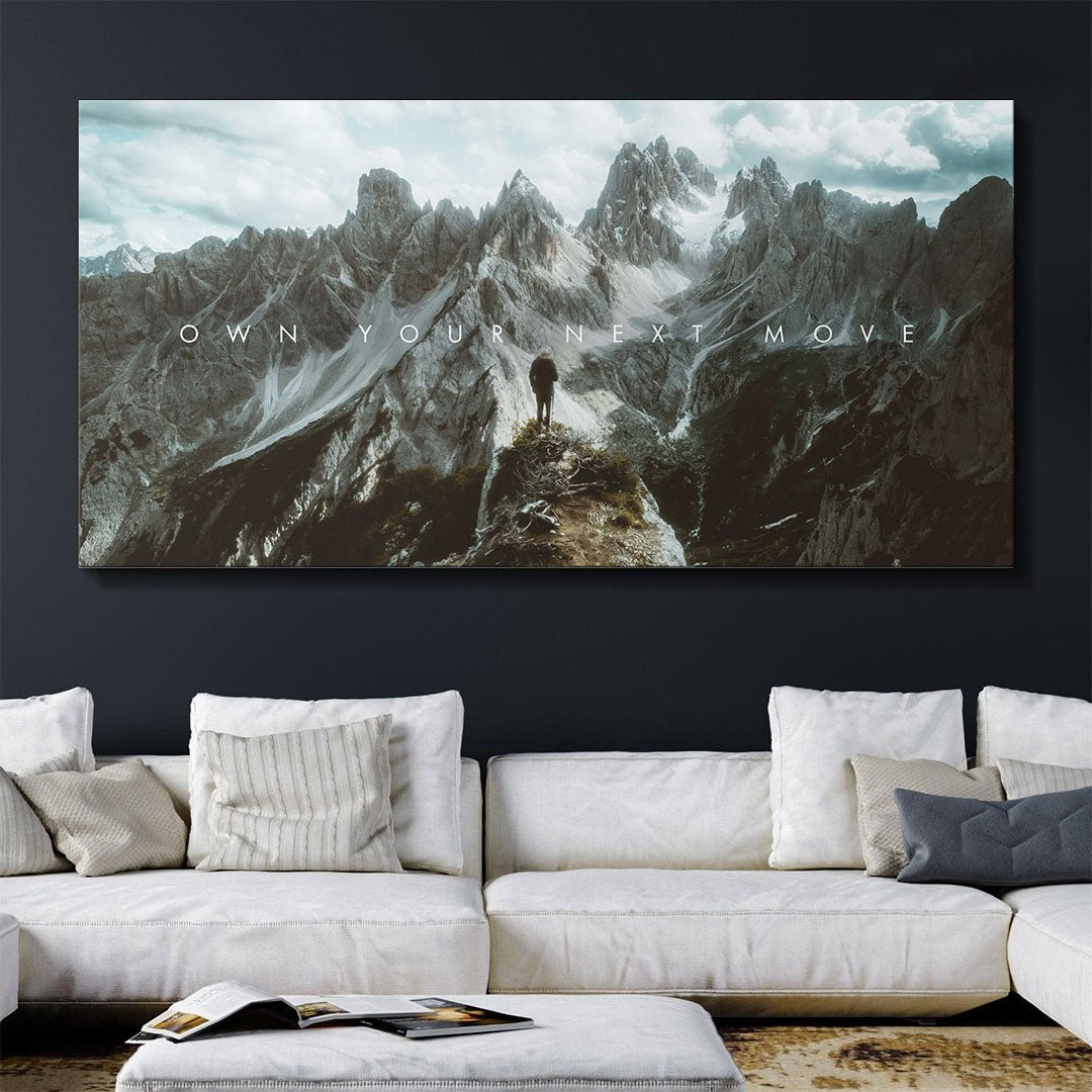 Own Your Next Move motivational canvas wall art