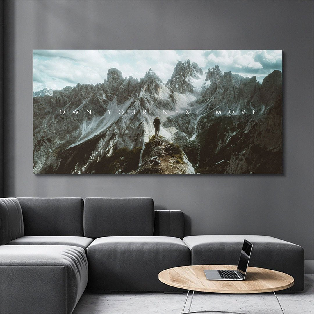 Own Your Next Move motivational canvas wall art
