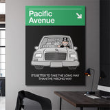 Pacific Avenue Sign canvas wall art