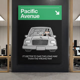 Pacific Avenue Sign canvas wall art