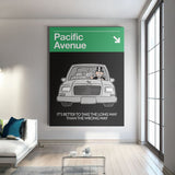 Pacific Avenue Sign canvas wall art