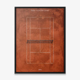 Paris Center Court tennis canvas with black frame