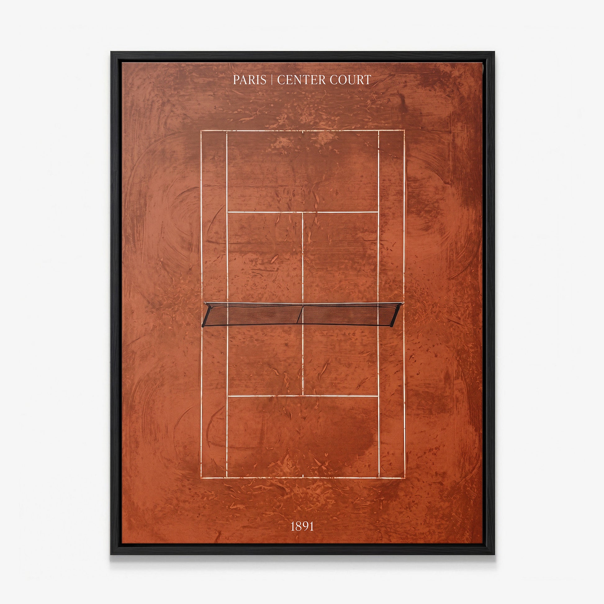 Paris Center Court tennis canvas with black frame