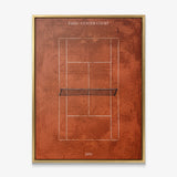 Paris Center Court tennis canvas with gold frame