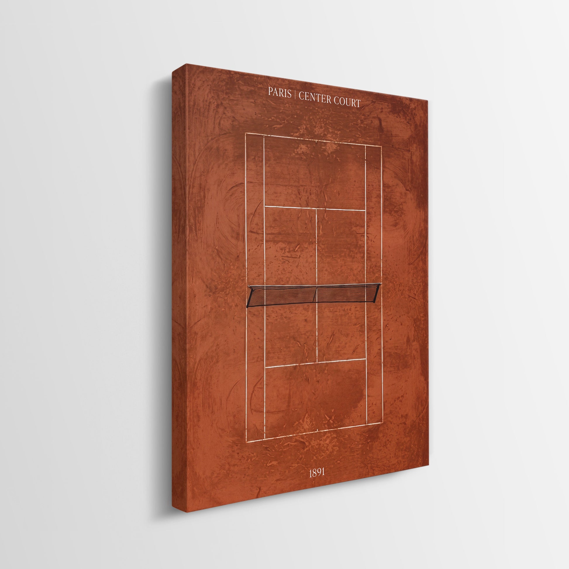 Paris Center Court tennis canvas gallery-wrapped side edge