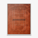 Paris Center Court tennis canvas with white frame