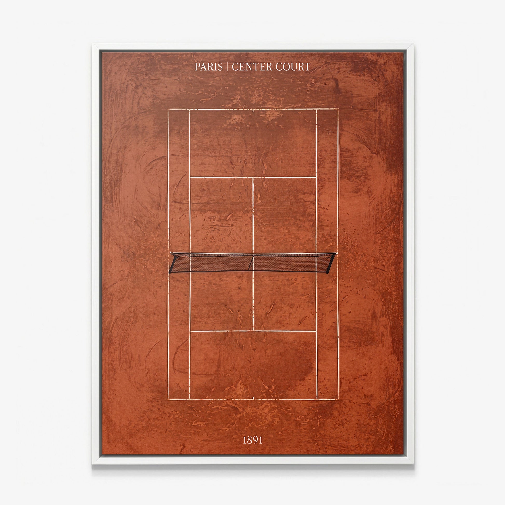 Paris Center Court tennis canvas with white frame