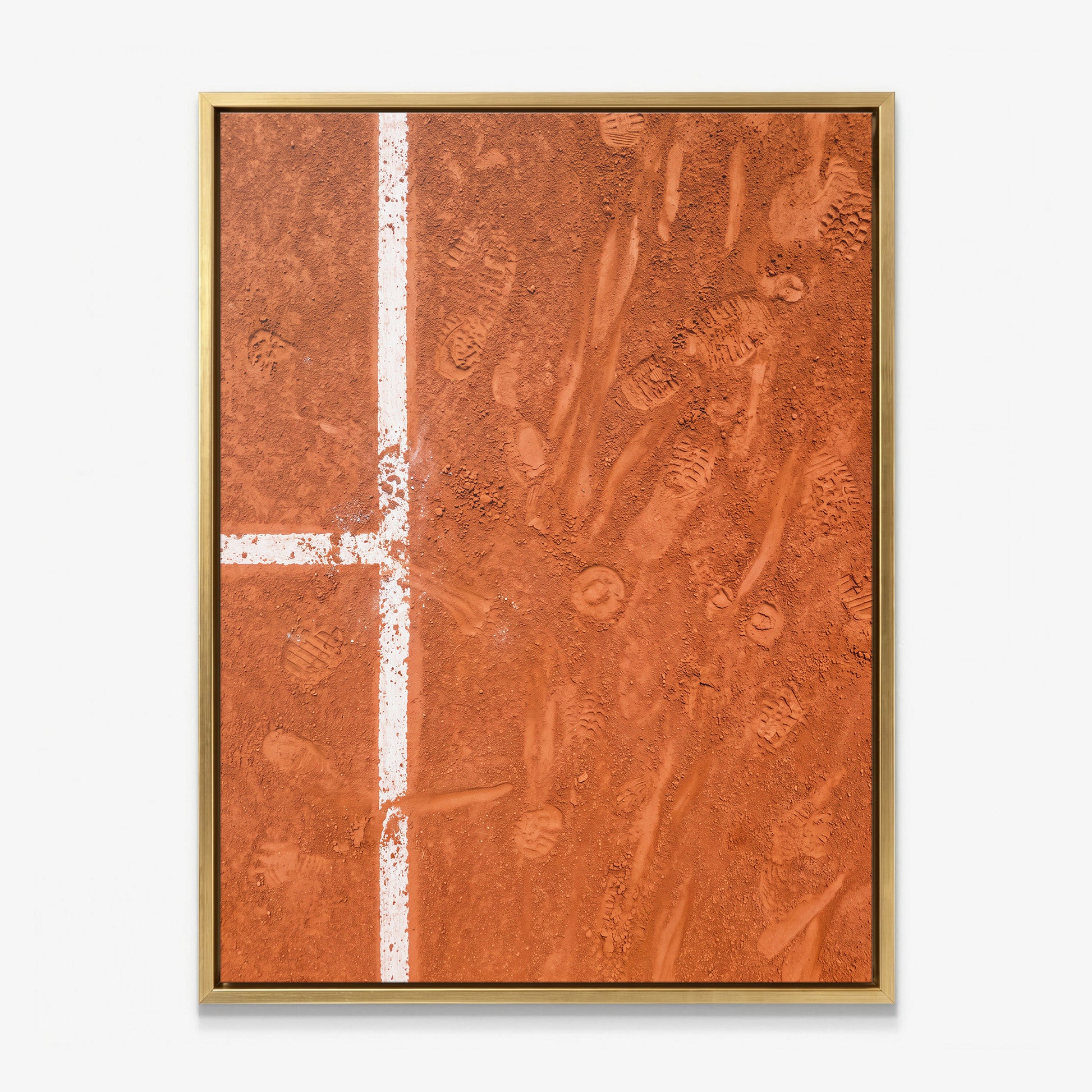 Paris Court tennis canvas print in a gold floating frame