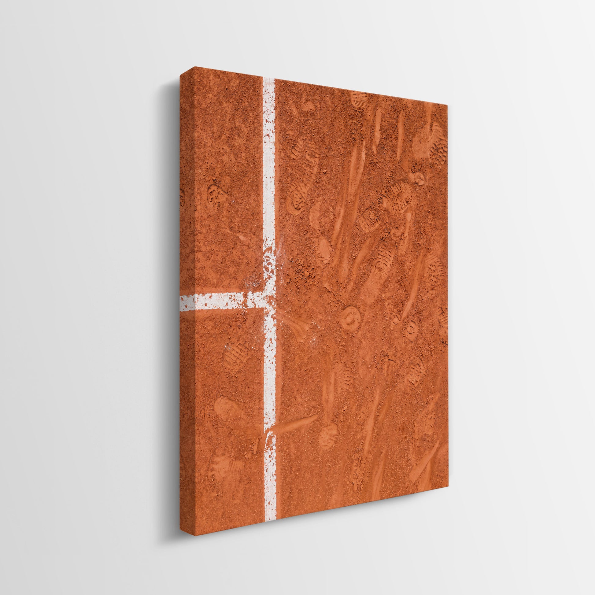 Side profile of the Paris Court tennis gallery-wrapped canvas showing its depth