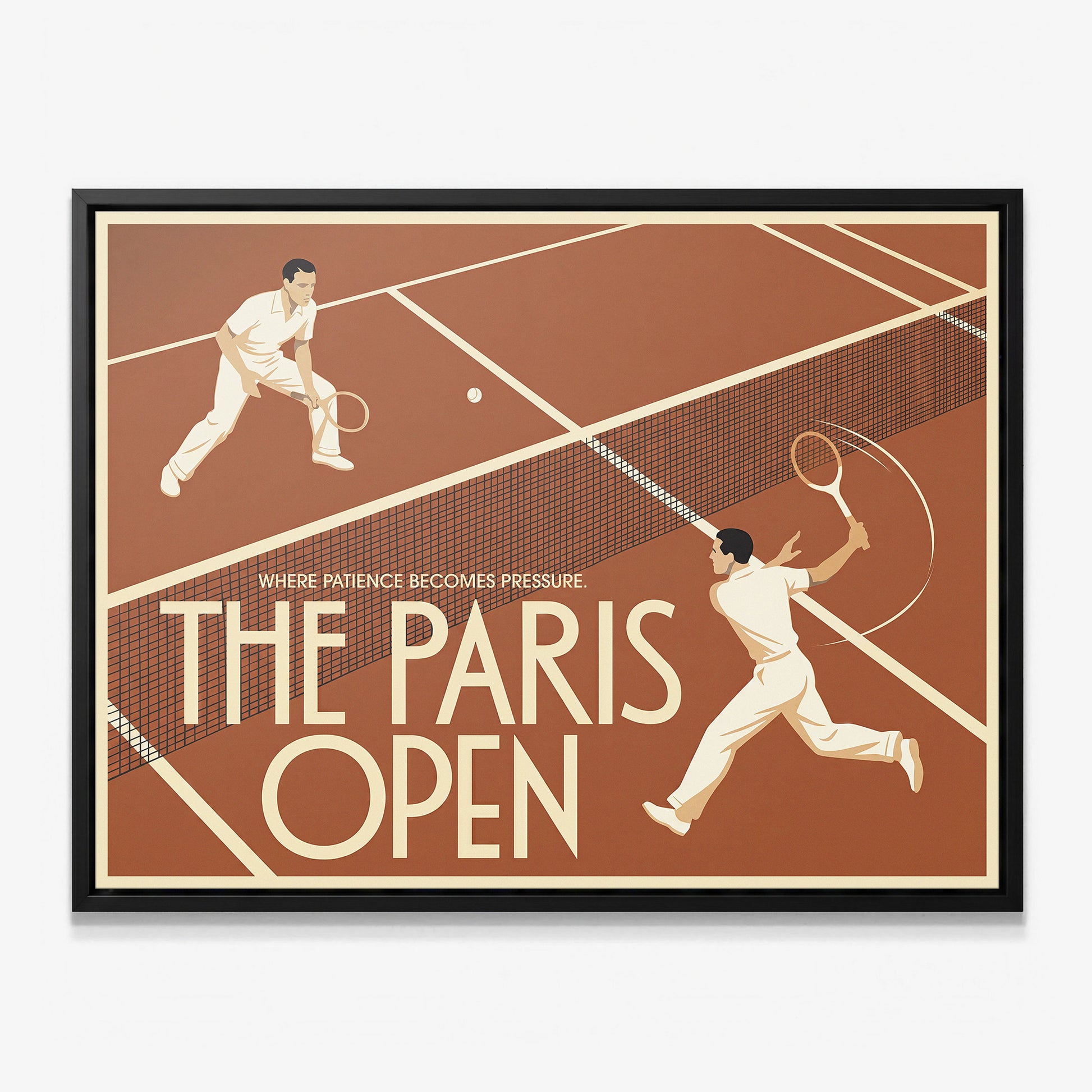 Paris Open tennis canvas with black frame