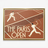 Paris Open tennis canvas with gold frame