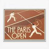 Paris Open tennis canvas with white frame