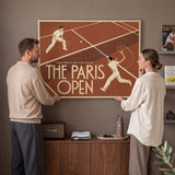 Paris Open tennis canvas in a styled tennis den