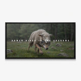 Power Hides In The Shadows canvas in a black floating frame