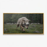 Power Hides In The Shadows canvas in a gold floating frame
