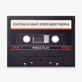 Press Play black cassette canvas wall art