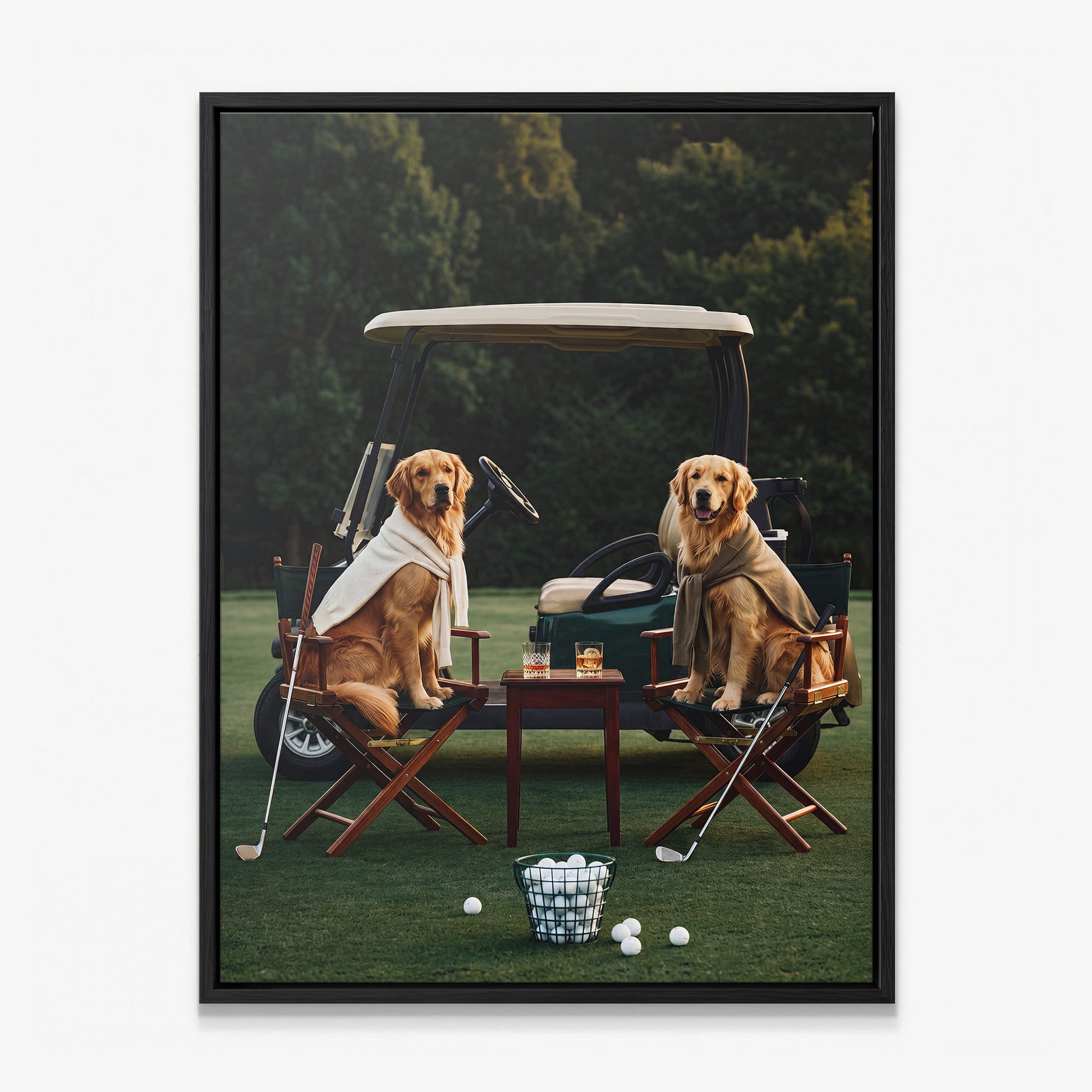 Puppy Golf canvas black frame