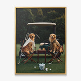 Puppy Golf canvas gold frame
