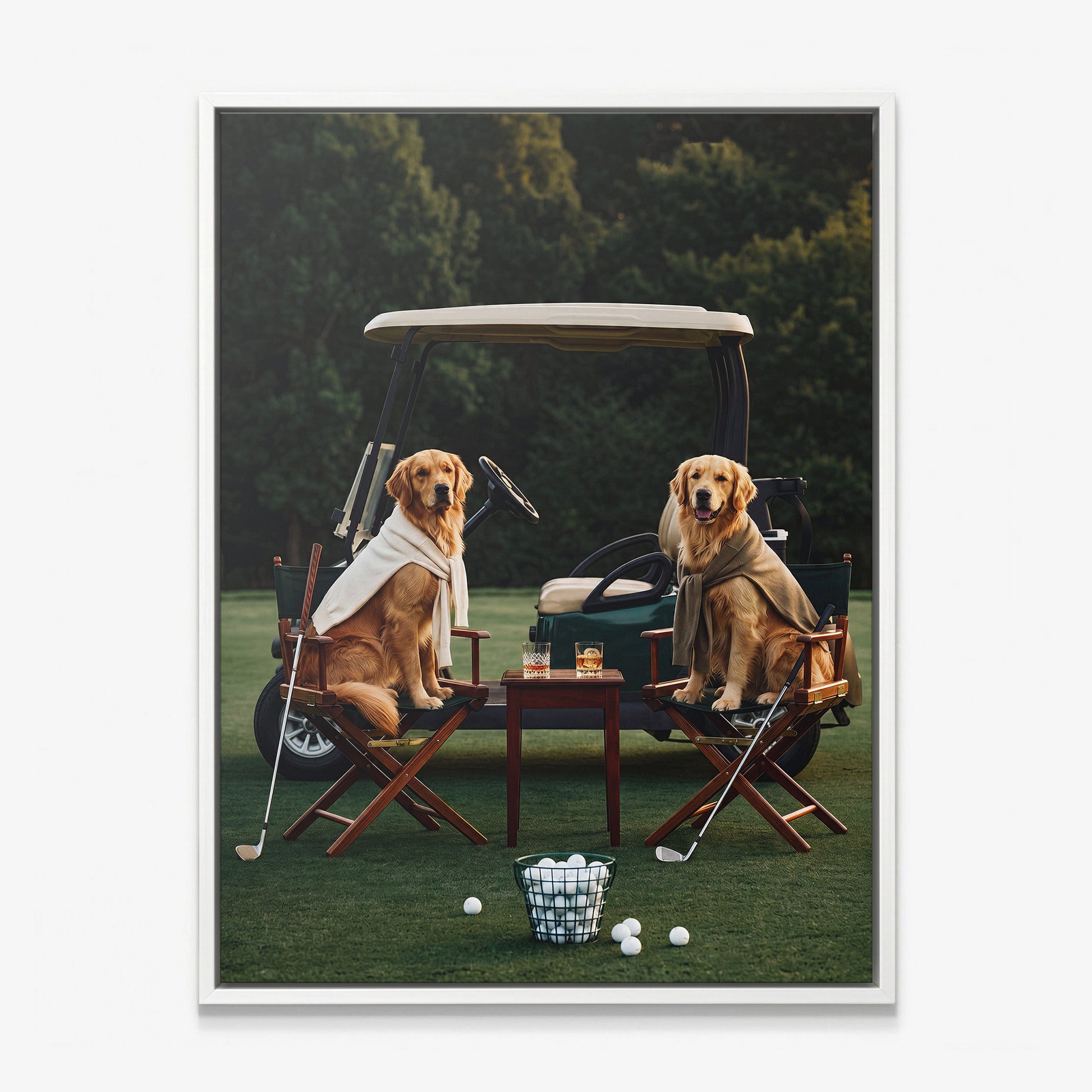 Puppy Golf canvas white frame