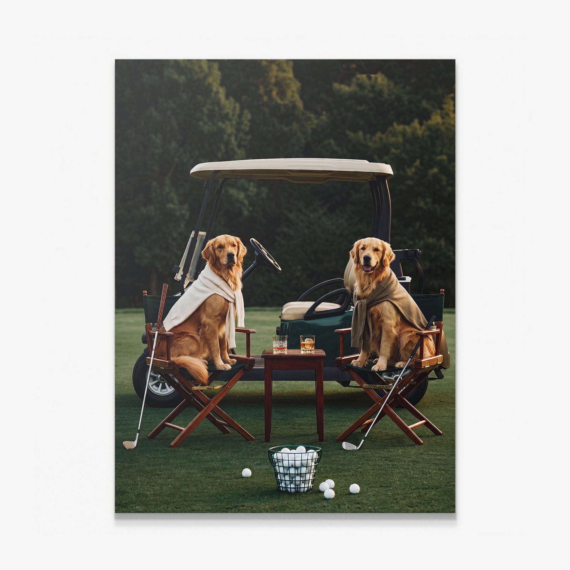 Puppy Golf canvas wall art print