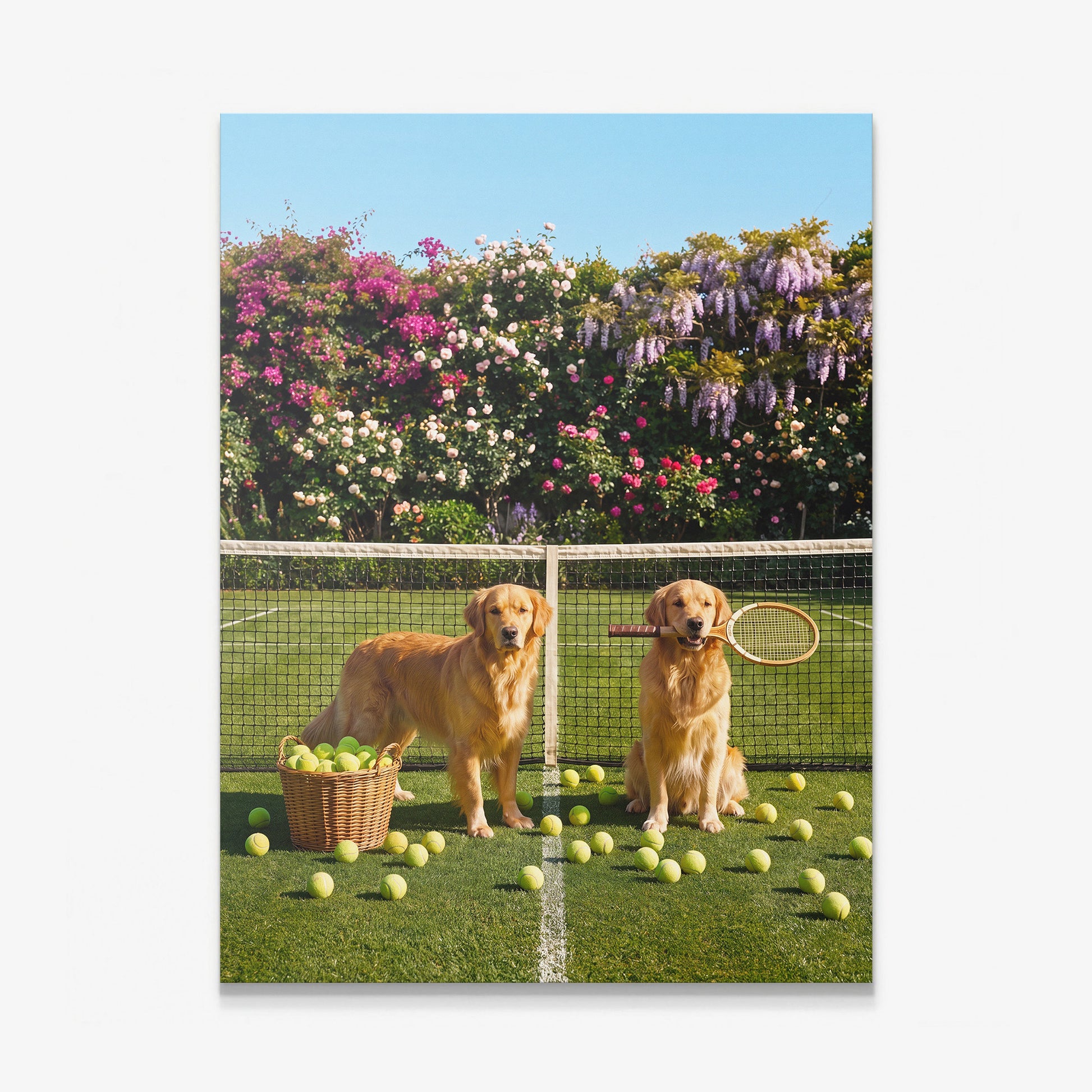 Puppy Tennis wall art canvas print